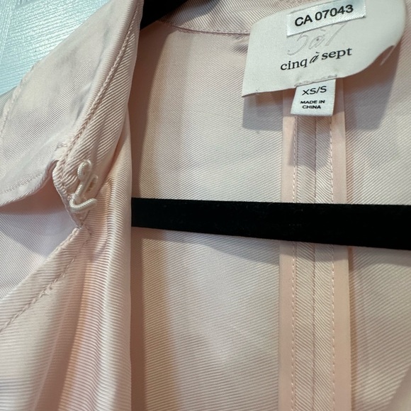 RARE Like New Designer CINQ à SEPT Blush Pink Women's Duster Aziza Jacket| XS/S - Picture 13 of 14